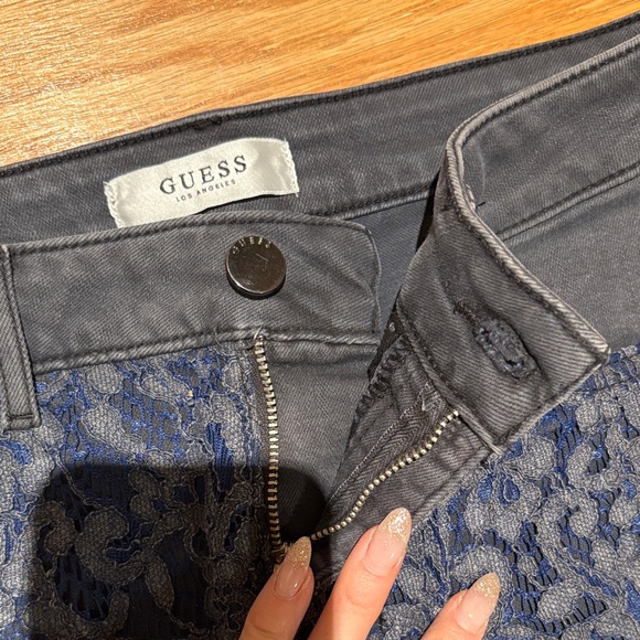 GUESS Dark Blue and Black Lace set bustier and short - Picture 15 of 16